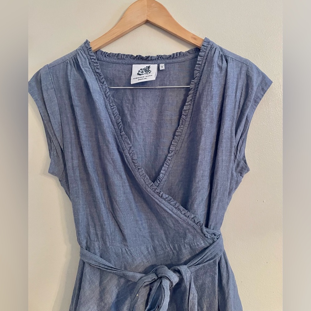 Virginia Dare (VDDC) Janie Wrap Dress Blue Size Small- EUC - Picture 4 of 11
